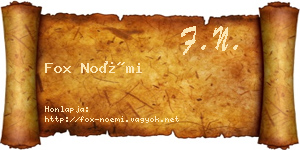 Fox Noémi névjegykártya